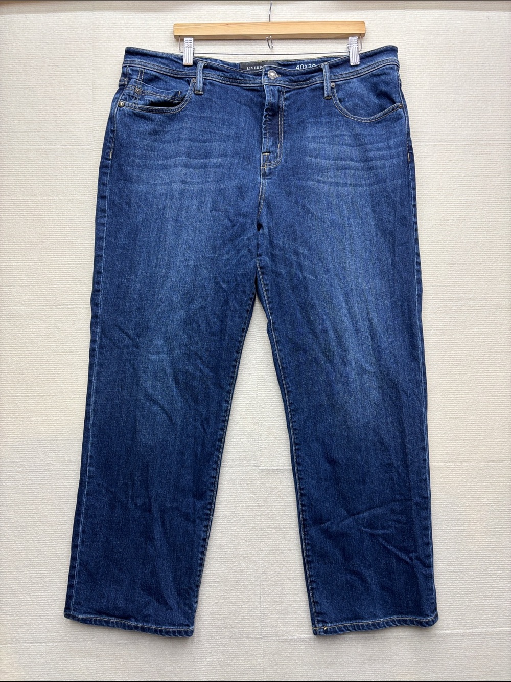 Liverpool relaxed straight 40X30 Classic Men's Dark Blue Jeans - Comfort Fit